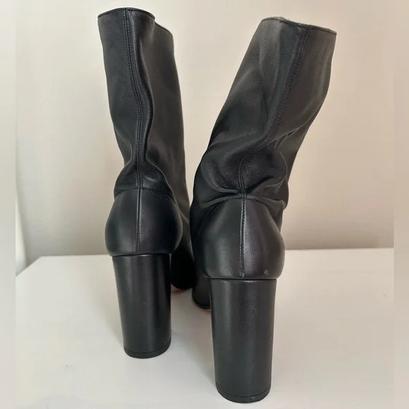 Aquazzura Black Leather Boogie Boots Sz 38.5